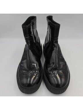 MM6 Maison Margiela Wingtip Brogue Creeper Boots Black Patent EU 37 US 7 Italy